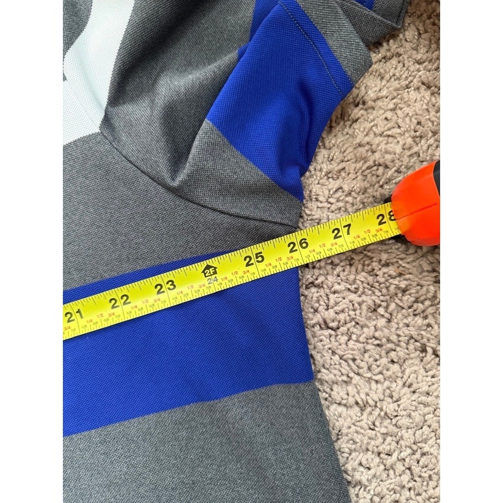 RLX Ralph Lauren Golf Polo Shirt Striped Gray Blue White Mens Size XL Wicking - Picture 5 of 7